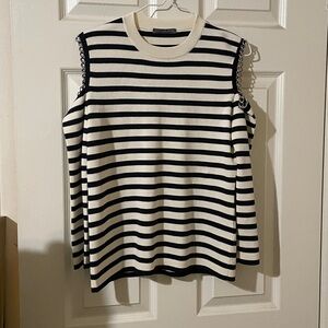 Alexander McQueen Cream and Black Knit Sweater